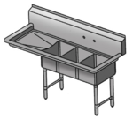 Klingers Trading CON3DL, Sink, (3) Three Compartment